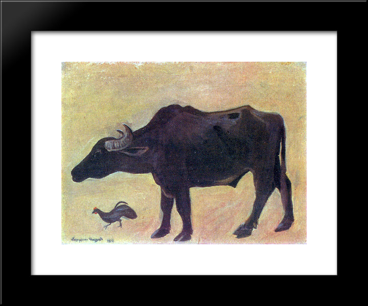 A Bull 20x24 Black Modern Wood Framed Art Print Poster by Saryan, Martiros