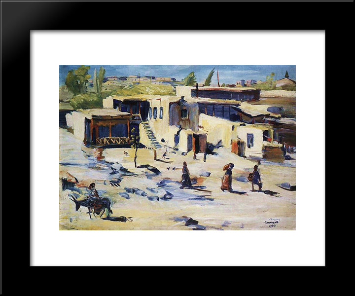 A Nook Of Old Yerevan 20x24 Black Modern Wood Framed Art Print Poster by Saryan, Martiros