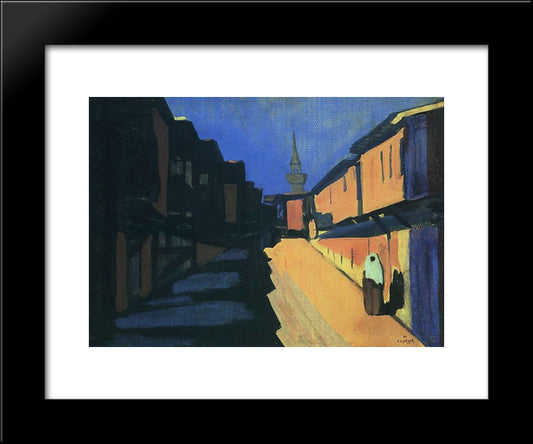 A Street. Evening. 20x24 Black Modern Wood Framed Art Print Poster by Saryan, Martiros