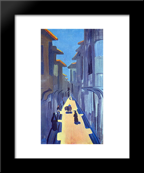 A Street. Noon. 20x24 Black Modern Wood Framed Art Print Poster by Saryan, Martiros