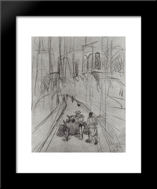 A Street 20x24 Black Modern Wood Framed Art Print Poster by Saryan, Martiros