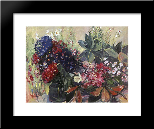 Anniversary Flowers 20x24 Black Modern Wood Framed Art Print Poster by Saryan, Martiros