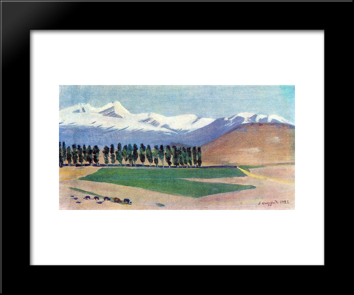 Aragats 20x24 Black Modern Wood Framed Art Print Poster by Saryan, Martiros