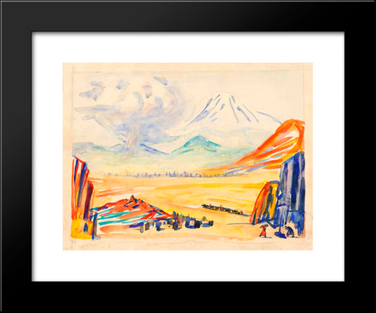 Ararat, A Study For 'Armenia' 20x24 Black Modern Wood Framed Art Print Poster by Saryan, Martiros