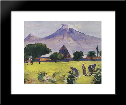 Ararat And Saint Hripsime Church 20x24 Black Modern Wood Framed Art Print Poster by Saryan, Martiros