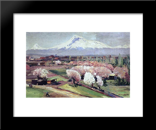 Ararat At Spring 20x24 Black Modern Wood Framed Art Print Poster by Saryan, Martiros