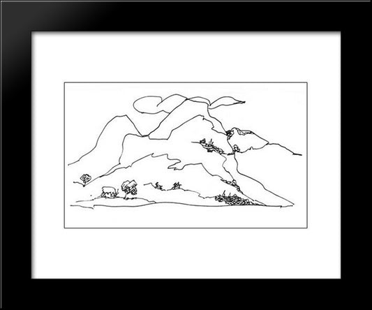 Ararat In Clouds 20x24 Black Modern Wood Framed Art Print Poster by Saryan, Martiros