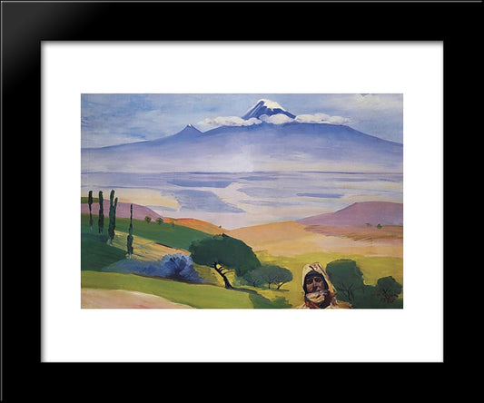 Ararat Valley 20x24 Black Modern Wood Framed Art Print Poster by Saryan, Martiros