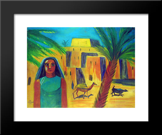 Fellah Village 20x24 Black Modern Wood Framed Art Print Poster by Saryan, Martiros