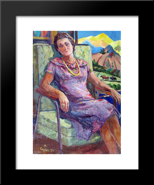 Female Portrait 20x24 Black Modern Wood Framed Art Print Poster by Saryan, Martiros