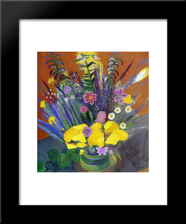 Flowers Of Armenia 20x24 Black Modern Wood Framed Art Print Poster by Saryan, Martiros
