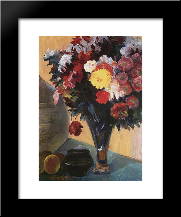 Flowers Of Dilijan 20x24 Black Modern Wood Framed Art Print Poster by Saryan, Martiros