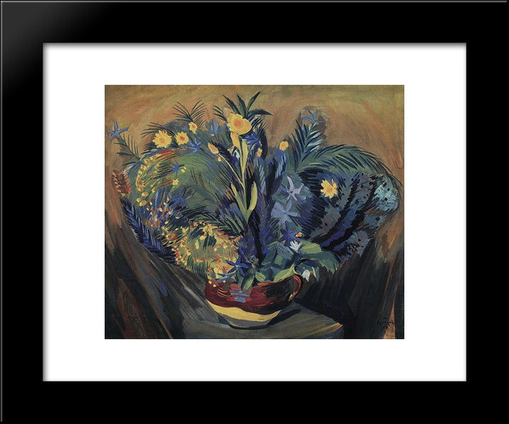 Flowers Of Sambek 20x24 Black Modern Wood Framed Art Print Poster by Saryan, Martiros