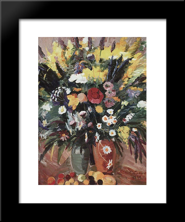 Flowers Of Sevan 20x24 Black Modern Wood Framed Art Print Poster by Saryan, Martiros