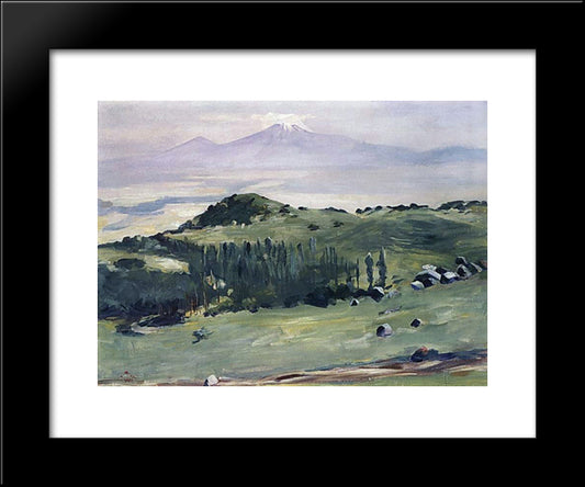 From The Aragats' Slopes 20x24 Black Modern Wood Framed Art Print Poster by Saryan, Martiros