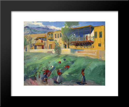Gathering Of Grapes 20x24 Black Modern Wood Framed Art Print Poster by Saryan, Martiros