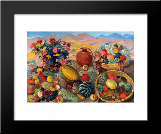 Gifts Of Autumn 20x24 Black Modern Wood Framed Art Print Poster by Saryan, Martiros