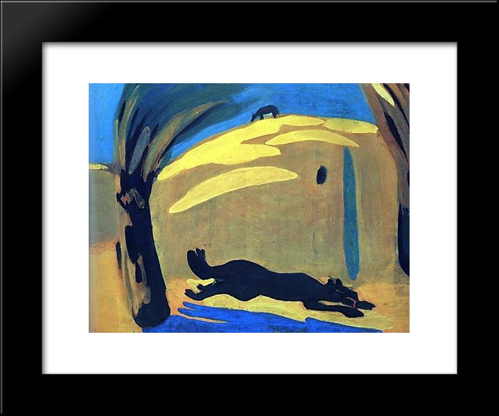 Heat. Running Dog. 20x24 Black Modern Wood Framed Art Print Poster by Saryan, Martiros