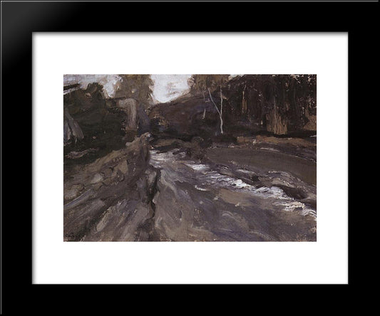 Hrazdan River 20x24 Black Modern Wood Framed Art Print Poster by Saryan, Martiros