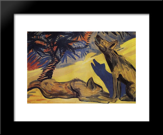 Hyenas 20x24 Black Modern Wood Framed Art Print Poster by Saryan, Martiros