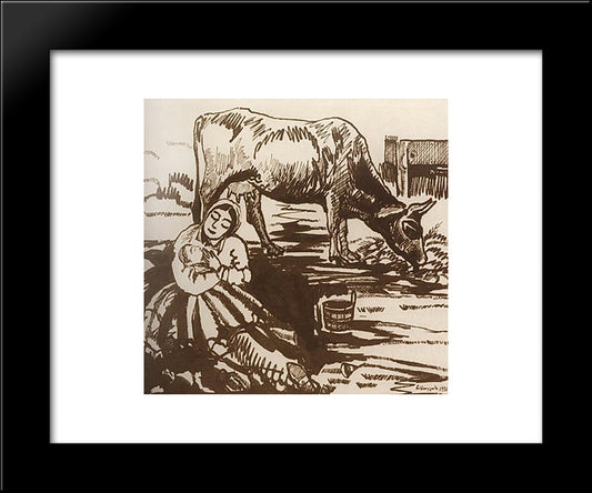 Illustration For Book By V. Totovents 'Life On The Old Roman Road' 20x24 Black Modern Wood Framed Art Print Poster by Saryan, Martiros