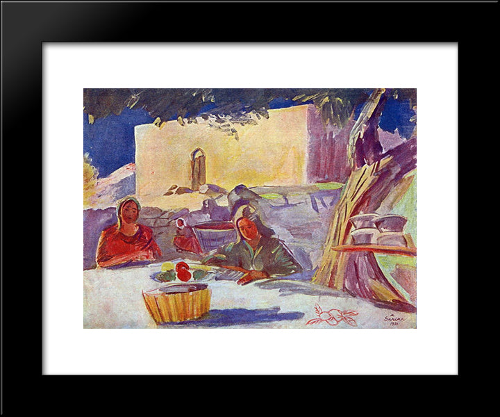 In The Time Of Leisure 20x24 Black Modern Wood Framed Art Print Poster by Saryan, Martiros