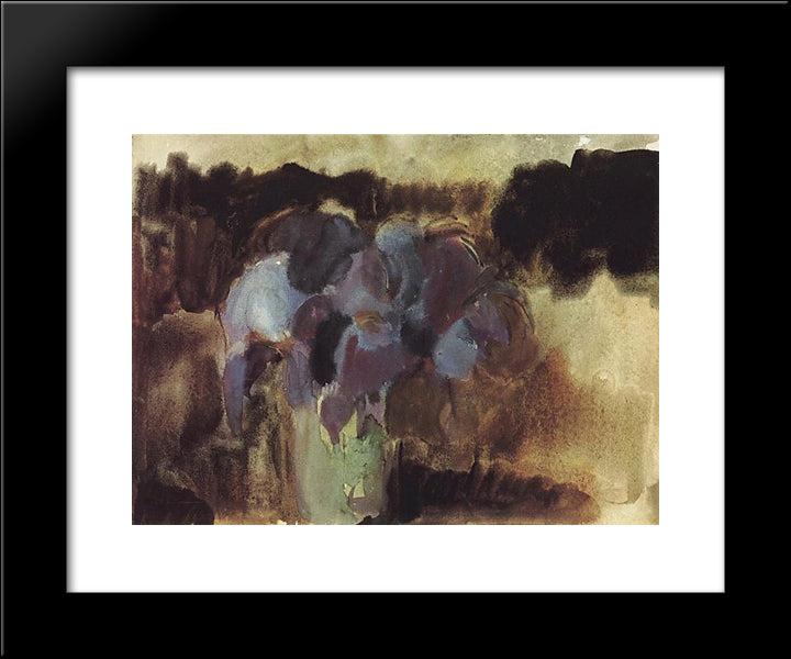 Irises 20x24 Black Modern Wood Framed Art Print Poster by Saryan, Martiros