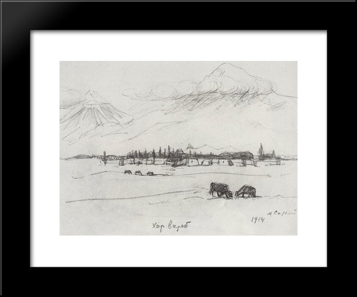 Khor Virap 20x24 Black Modern Wood Framed Art Print Poster by Saryan, Martiros