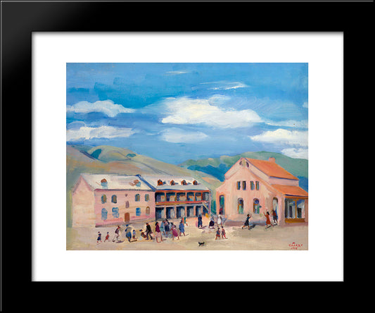 Kirovakan Village 20x24 Black Modern Wood Framed Art Print Poster by Saryan, Martiros