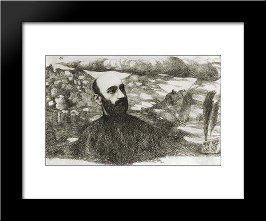 Komitas 20x24 Black Modern Wood Framed Art Print Poster by Saryan, Martiros