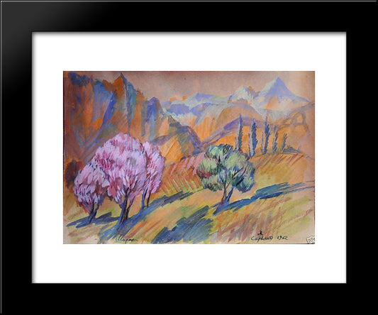 Landscape. Shirak. 20x24 Black Modern Wood Framed Art Print Poster by Saryan, Martiros