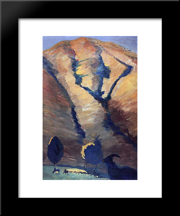 Landscape With Capra 20x24 Black Modern Wood Framed Art Print Poster by Saryan, Martiros