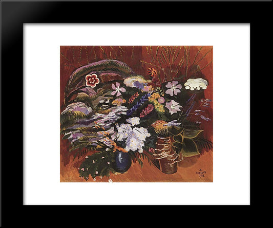 Meadow Flowers 20x24 Black Modern Wood Framed Art Print Poster by Saryan, Martiros