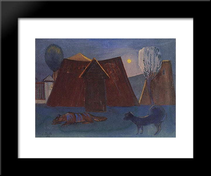 Morning In Stavrin 20x24 Black Modern Wood Framed Art Print Poster by Saryan, Martiros