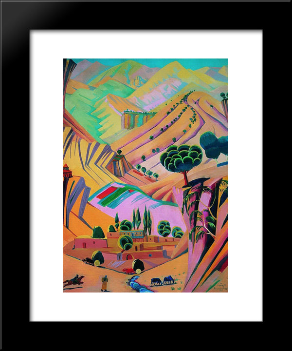 Mottled Landscape 20x24 Black Modern Wood Framed Art Print Poster by Saryan, Martiros