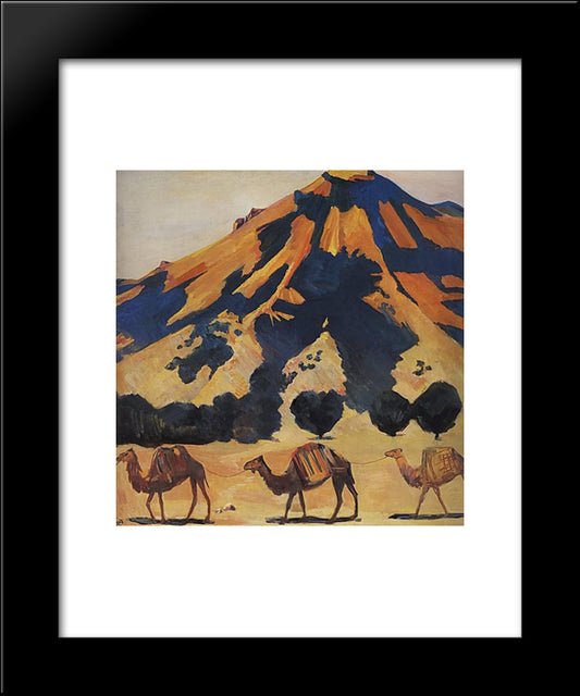 Mount Abul And Passing Camels 20x24 Black Modern Wood Framed Art Print Poster by Saryan, Martiros