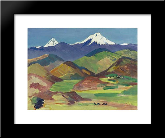 Mount Ararat 20x24 Black Modern Wood Framed Art Print Poster by Saryan, Martiros