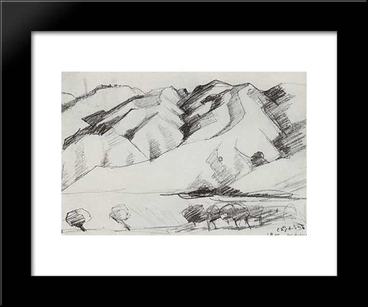 Mountains 20x24 Black Modern Wood Framed Art Print Poster by Saryan, Martiros