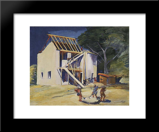 My House Is Erected 20x24 Black Modern Wood Framed Art Print Poster by Saryan, Martiros