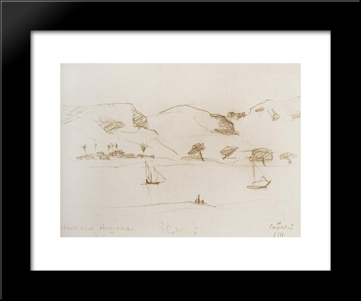 Nile Near Aswan 20x24 Black Modern Wood Framed Art Print Poster by Saryan, Martiros