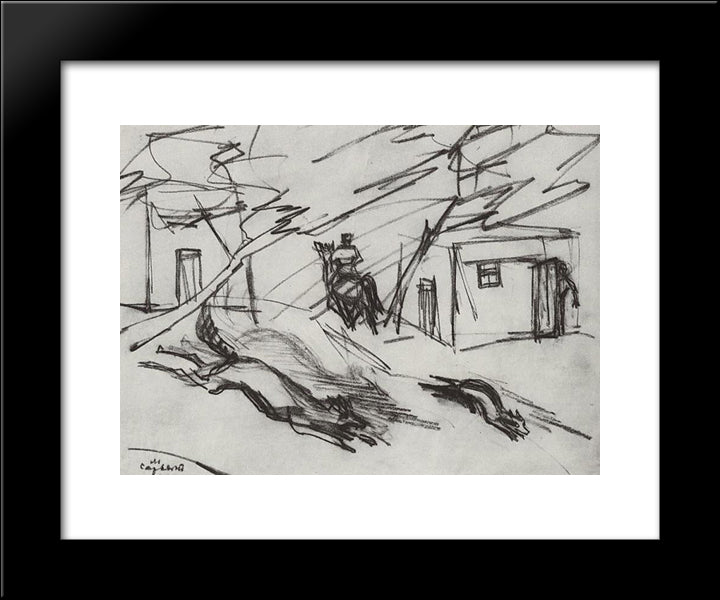 On The Street 20x24 Black Modern Wood Framed Art Print Poster by Saryan, Martiros