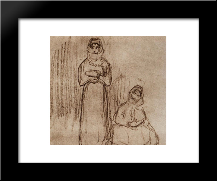 Peasants 20x24 Black Modern Wood Framed Art Print Poster by Saryan, Martiros