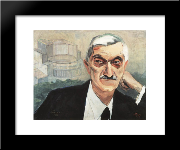 Portrait Of Alexander Tamanyan 20x24 Black Modern Wood Framed Art Print Poster by Saryan, Martiros