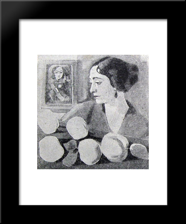 Portrait Of Artist'S Wife 20x24 Black Modern Wood Framed Art Print Poster by Saryan, Martiros