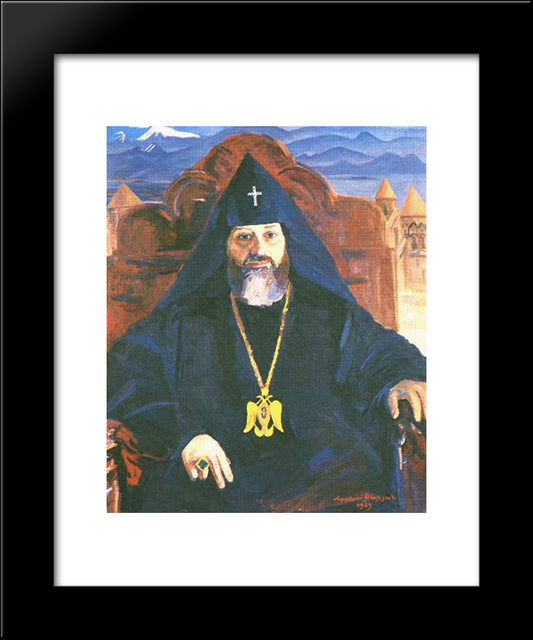 Portrait Of Catholicos Of All Armenians Vazgen I 20x24 Black Modern Wood Framed Art Print Poster by Saryan, Martiros