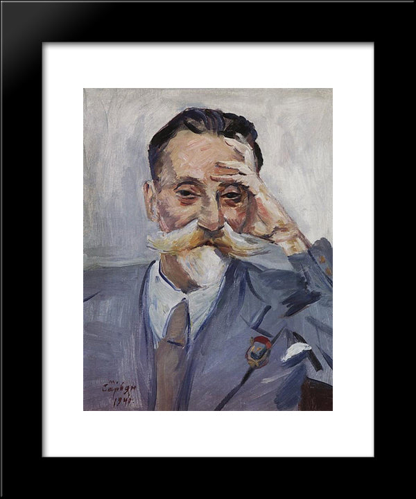 Portrait Of Conductor Constantine Sarajev 20x24 Black Modern Wood Framed Art Print Poster by Saryan, Martiros