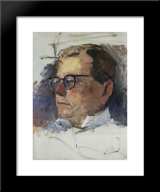 Portrait Of Dmitri Shostakovich 20x24 Black Modern Wood Framed Art Print Poster by Saryan, Martiros
