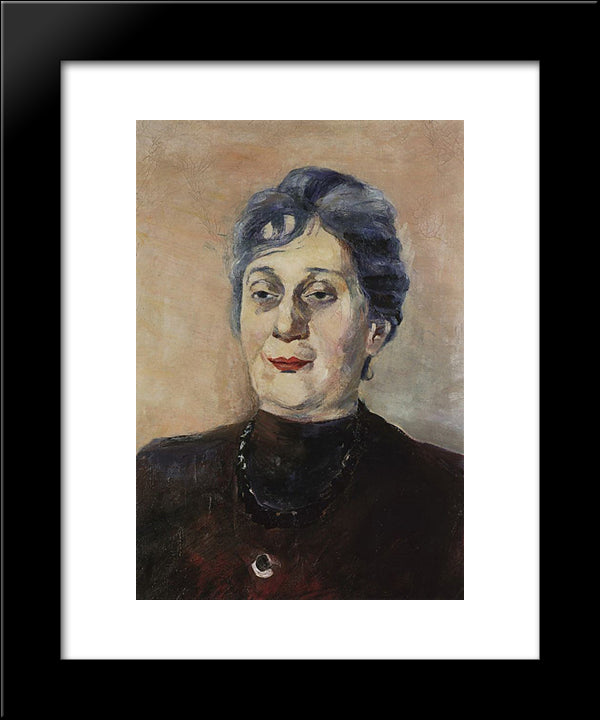 Portrait Of Poet Anna Akhmatova 20x24 Black Modern Wood Framed Art Print Poster by Saryan, Martiros