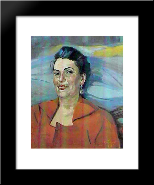 Portrait Of The Actress Pastuhova 20x24 Black Modern Wood Framed Art Print Poster by Saryan, Martiros