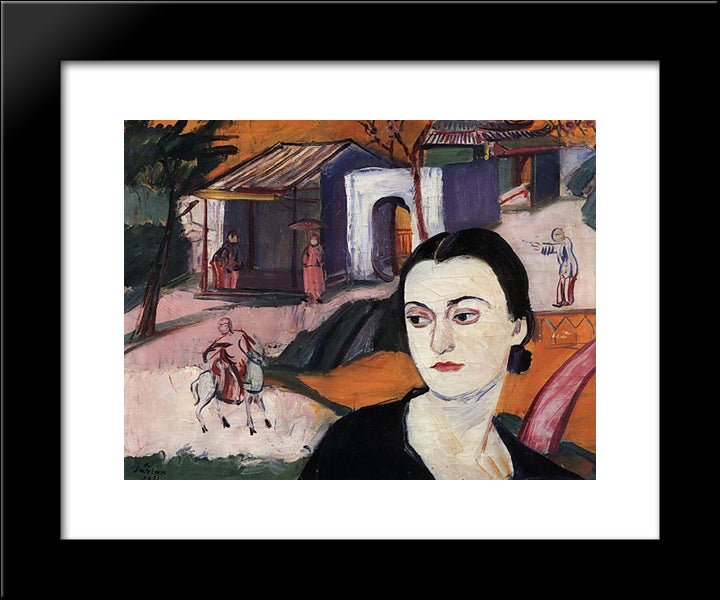 Portrait Of Victoria Alabyan 20x24 Black Modern Wood Framed Art Print Poster by Saryan, Martiros